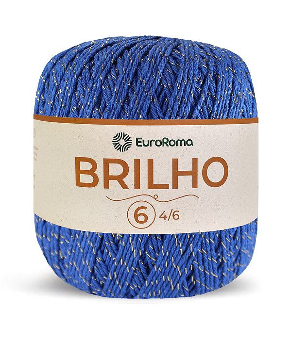 Barbante Brilho Dourado N°6 EuroRoma - Cor Azul Royal