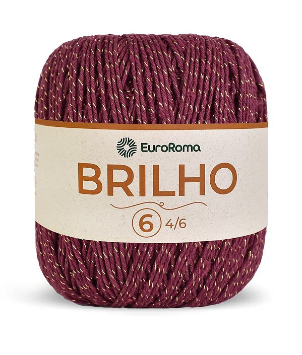 Barbante Brilho Dourado N°6 EuroRoma - Cor Bordo