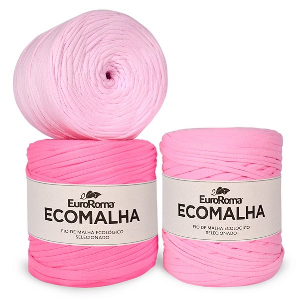 Fio de Malha EuroRoma Ecomalha - Tons de Rosa - 140 Metros | Fio Ecológico para Crochê, Tricô e Artesanato