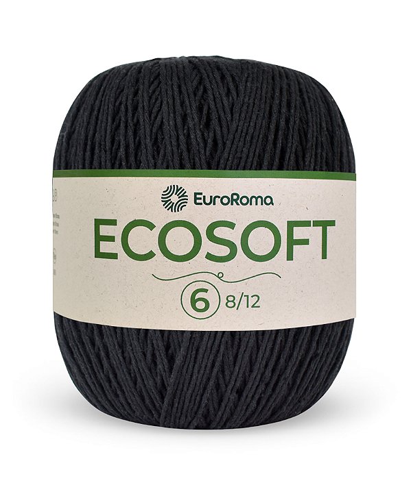 Fio EuroRoma Ecosoft 8/12 - Cor Preto | n°6: Sua Escolha para Amigurumis, Moda e Decoração