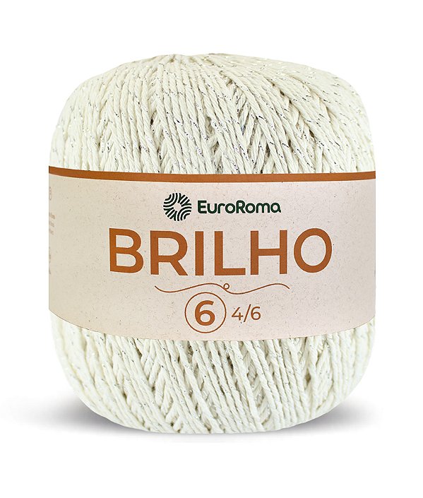 Barbante Brilho Prata N°6 EuroRoma - Cor Cru | Versatilidade e Elegância para Crochê, Tricô e Artesanato