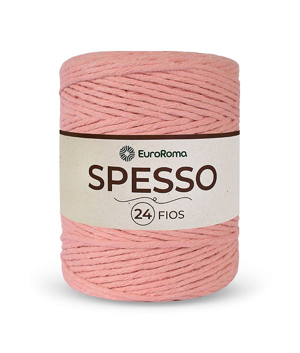 Barbante Spesso 24 Fios - Salmão - EuroRoma - 1kg | Para Crochê, Tricô, Tear, Macramê e Artesanato