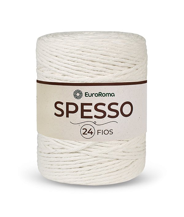 Barbante Spesso 24 Fios - Cru - EuroRoma - 1kg | Para Crochê, Tricô, Tear, Macramê e Artesanato