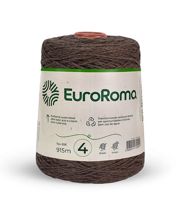 Barbante EuroRoma Colorido N°4 600g - Cor Marrom