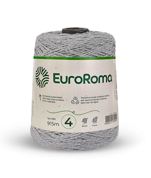 Barbante EuroRoma Colorido N°4 600g - Cor Cinza