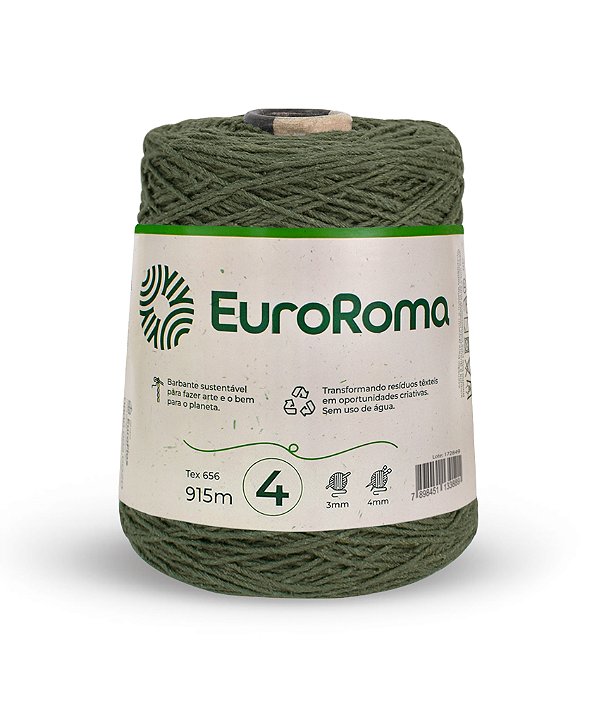 Barbante EuroRoma Colorido N°4 600g - Cor Verde Militar