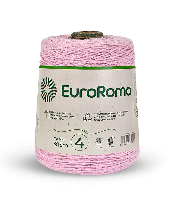 Barbante EuroRoma Colorido N°4 600g - Cor Rosa Bebê
