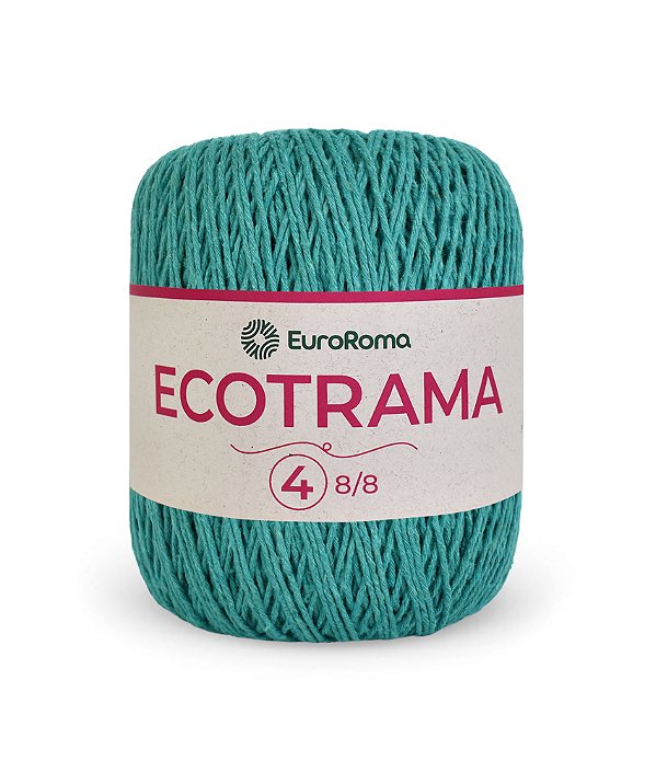 Linha Ecotrama Euroroma 200g - Cor Verde Água Escuro | Fios Sustentáveis para Amigurumis e Crochê Criativos