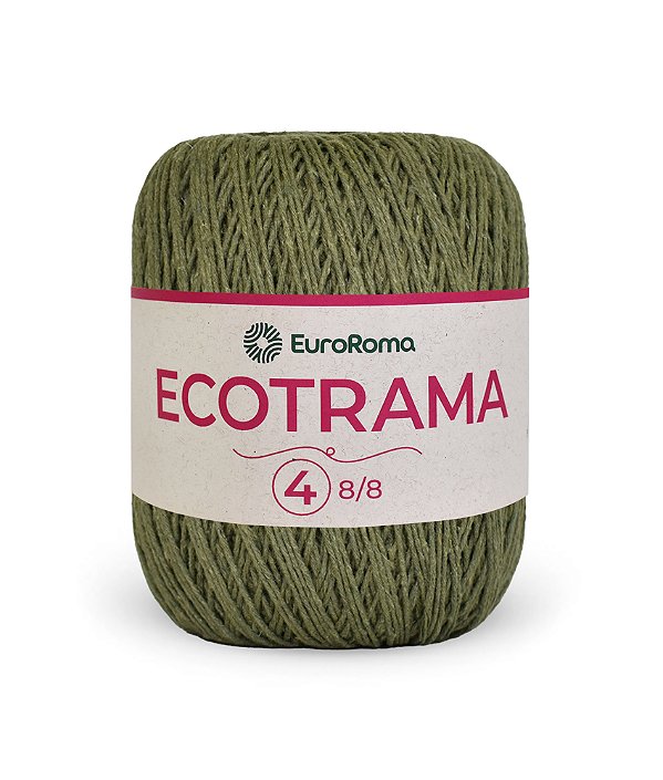 Linha Ecotrama Euroroma 200g - Cor Verde Militar | Fios Sustentáveis para Amigurumis e Crochê Criativos