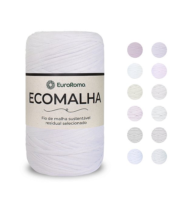 Fio de Malha EuroRoma - Ecomalha 80 Metros - Cor Tons de Branco | Fio Ecológico para Crochê, Tricô e Artesanato
