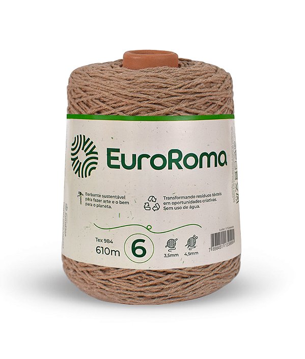 Barbante EuroRoma Colorido N°6 600g - Cor Bege