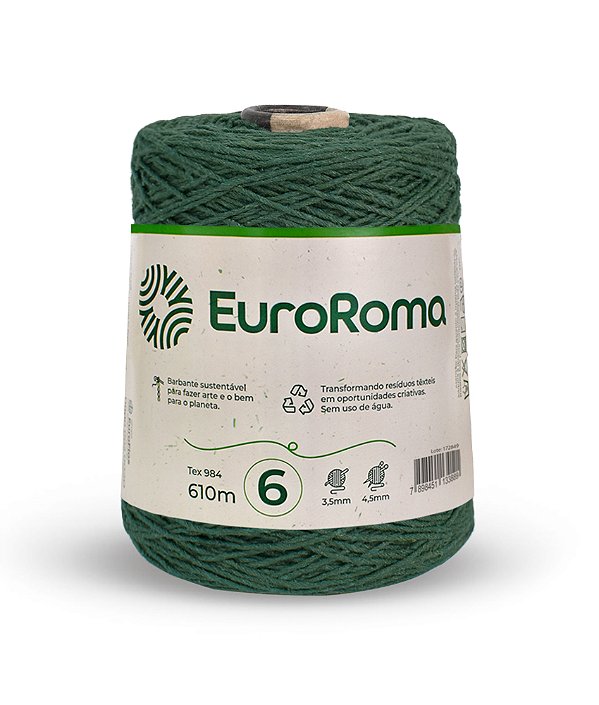 Barbante EuroRoma Colorido N°6 600g - Verde Musgo