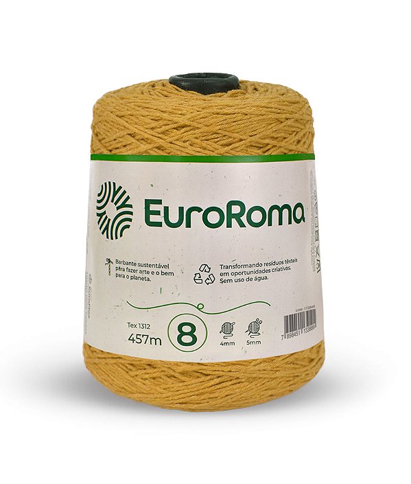 Barbante EuroRoma Colorido N°8 600g - Cor Mostarda