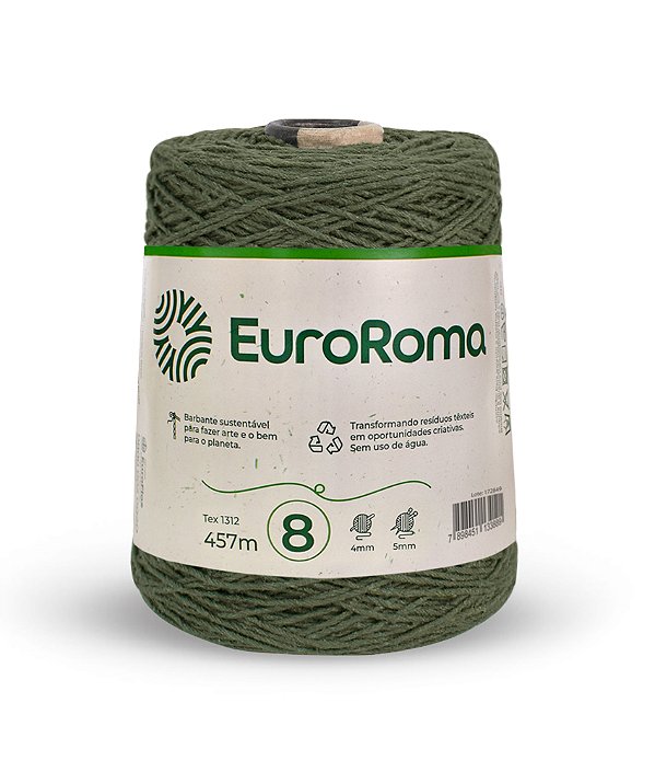 Barbante EuroRoma Colorido N°8 600g - Cor Verde Militar