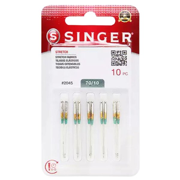 Agulha de Maquina Singer P/costura 2045 especial nº10 Envelope C/10 Unidades - Dourada