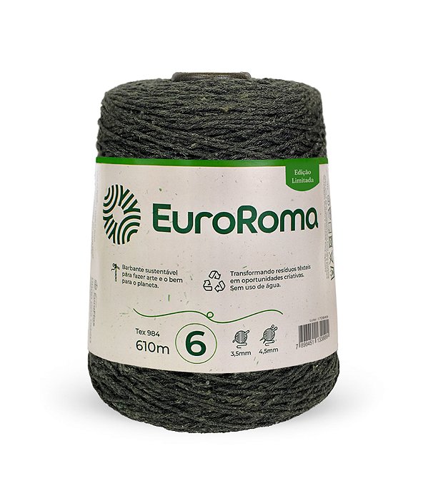 Barbante EuroRoma Colorido N°6 600g - Cor Chumbo
