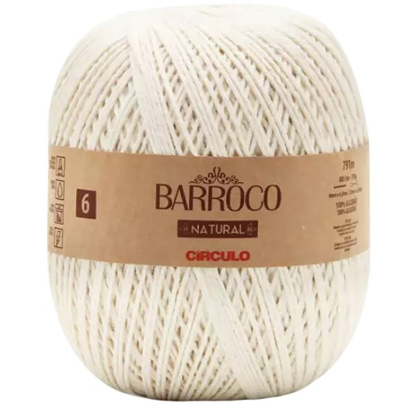 Barbante Barroco Círculo  Natural Nº6 - 700g - 791m - 100% Algodão