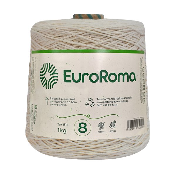 Barbante EuroRoma Colorido N°8 - Cor Cru - 1kg