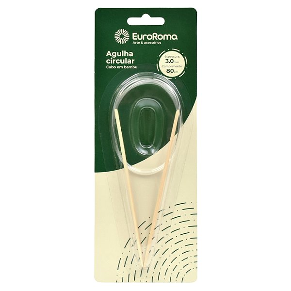 Agulha de Tricô Circular 80cm em Bambu para Tricô Manual