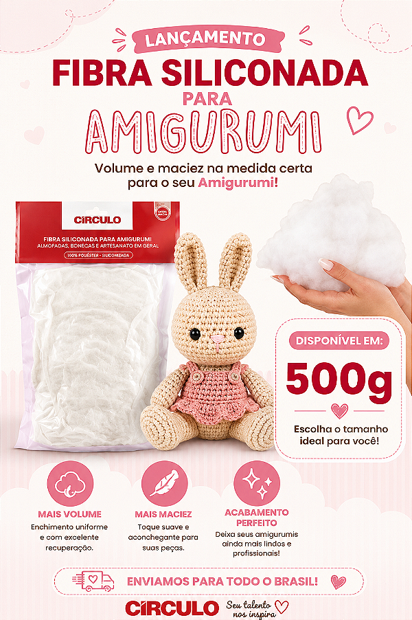 Fibra Siliconada para Amigurumi Círculo 500g