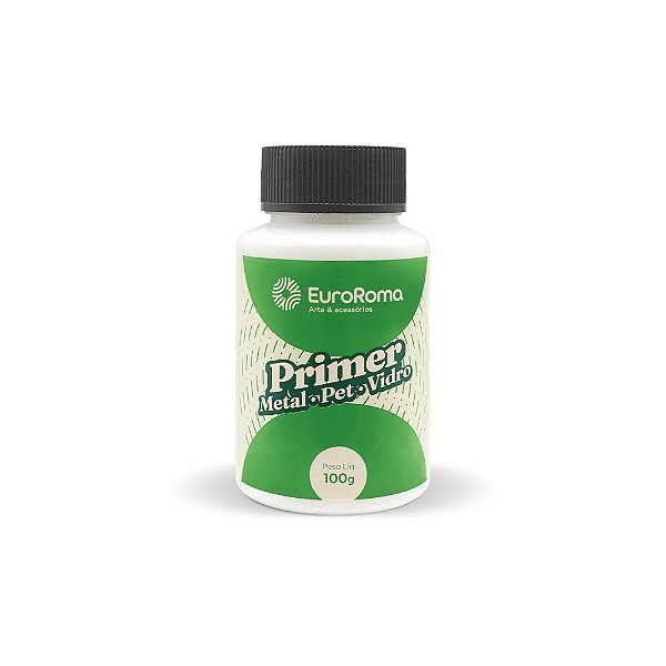Primer EuroRoma 100g para Metal, Vidro e PET | Preparador de Superfícies para Artesanato
