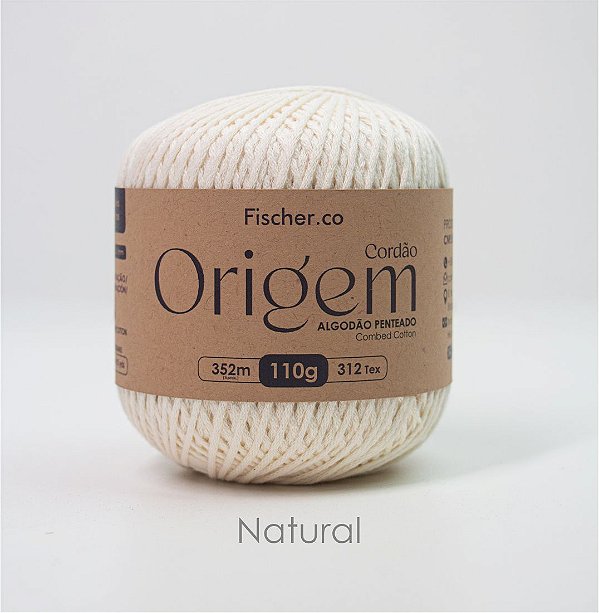 Fio Origem Fischer Algodão Penteado 110g – Cru