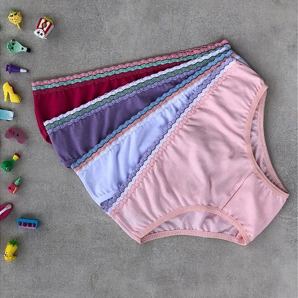 KIT COM 4un - CALEÇON DE ONDAS EM ALGODÃO INFANTIL
