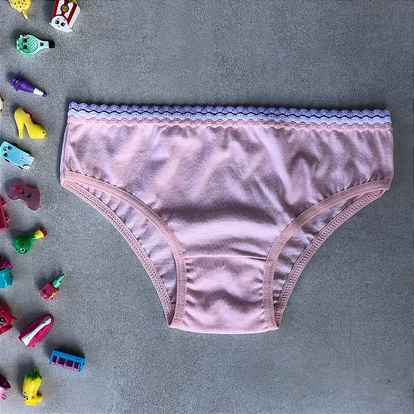 Calcinha Caleçon De Ondas Em Algodão Infantil