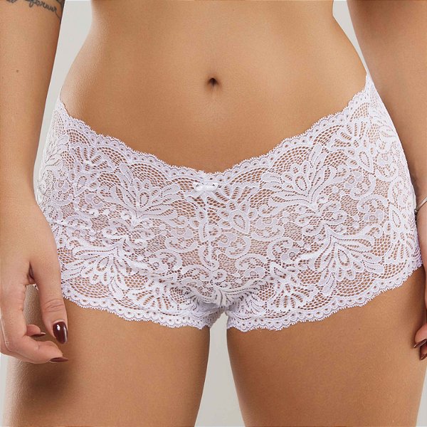 Calcinha Caleçon Em Renda