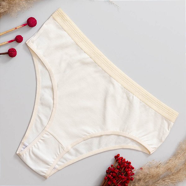 Calcinha Cintura Alta De Barra Em Cotton