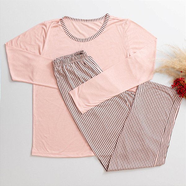 PIJAMA LONGO ROSA PÓ