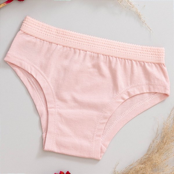 Calcinha Caleçon Bainha Cotton Infantil