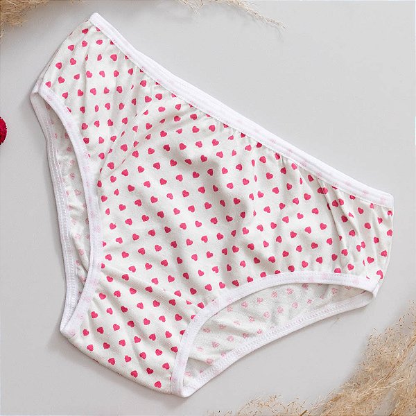 Calcinha Caleçon Viés Fechado Algodão Estampada Infantil