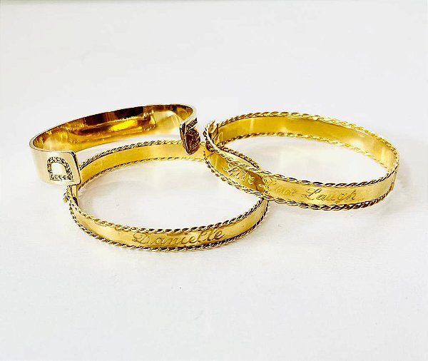 BRACELETE PERSONALIZADO PRATA 950 COM BANHO DE OURO