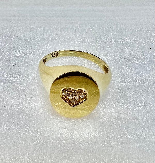 ANEL INICIAIS VINTAGE PRATA 950 COM BANHO DE OURO