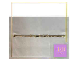 PULSEIRA LETRINHAS PRATA 950 COM BANHO DE OURO