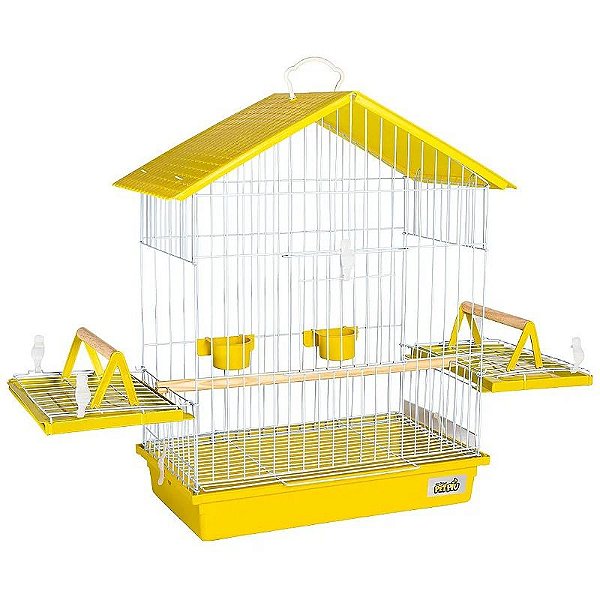 GAIOLA PARA CALOPSITA TETO PLÁSTICO AMARELO