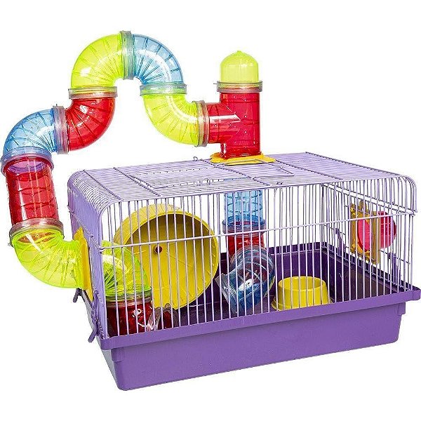 GAIOLA PARA HAMSTER TUBO LUXO LILÁS