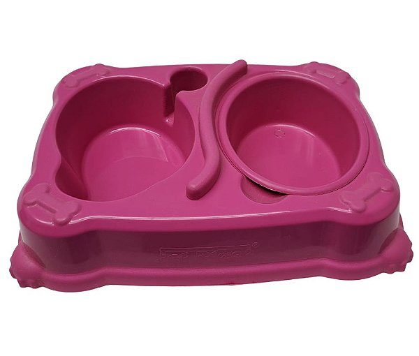 Comedouro e Bebedouro duplo prime jel plast pequeno 300ml