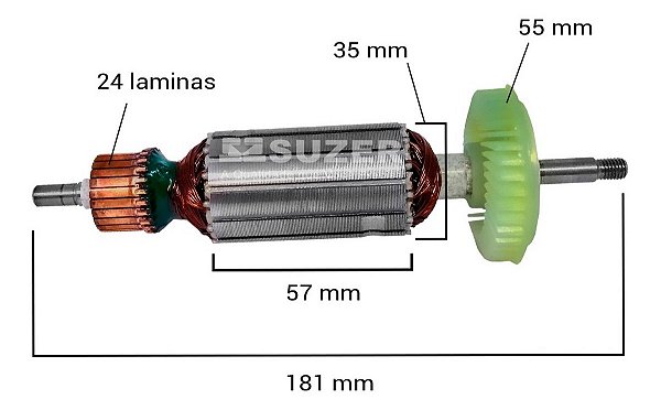 Induzido Para Esmerilhadeira Bosch 1825.0 GWS 14-125 220v