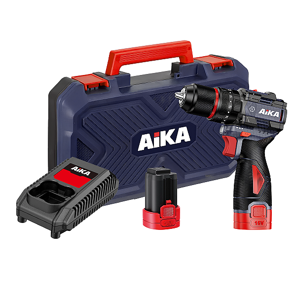 Parafusadeira E Furadeira 3/8 10mm 16v Aika 2 Baterias 2.0ah