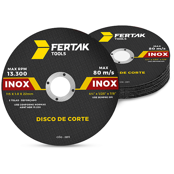10x Disco Corte Fino Inox Esmerilhadeira 4.1/2 X 1,0 X 115mm