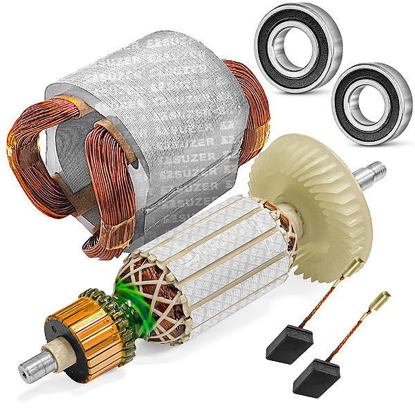 Kit Induzido Bobina Carvão e Rolamentos 850w Gws 8-125 220v