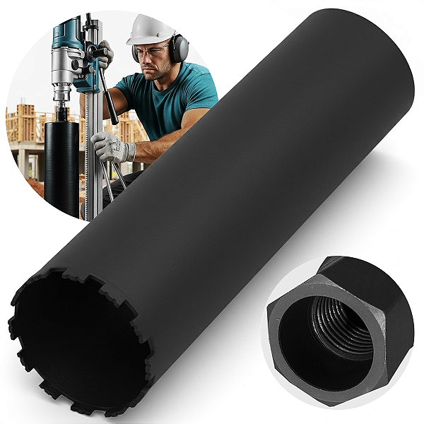 Serra Copo Coroa Diamantada Perfuratriz 159x450 Rosca 1 1/4