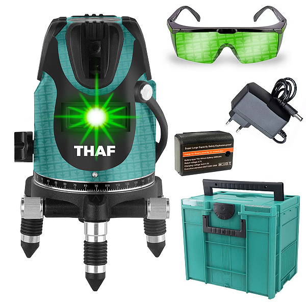 Nível Laser Verde 5 Linhas Robusto Uso Profissional+ Bateria
