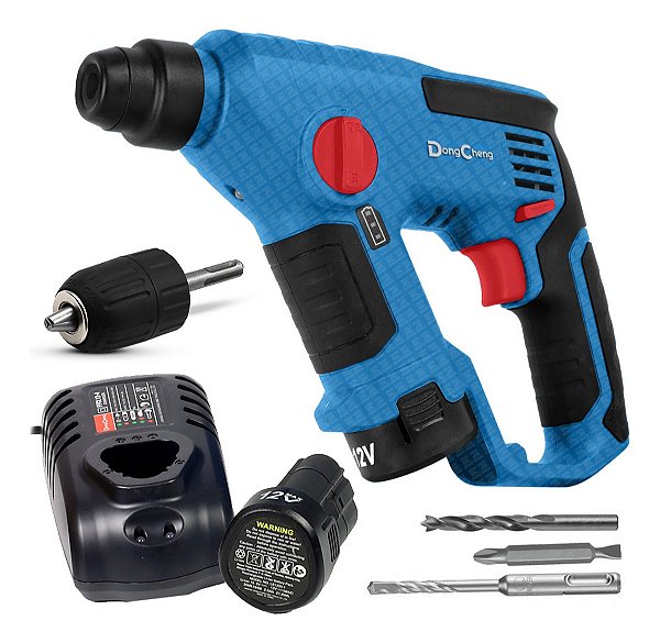 Martelete Rompedor Profissional Sds Plus Com 2 Baterias 12v