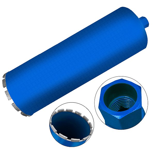 Broca Serra Copo Coroa Diamantada Azul 220 X 450mm 1 1/4
