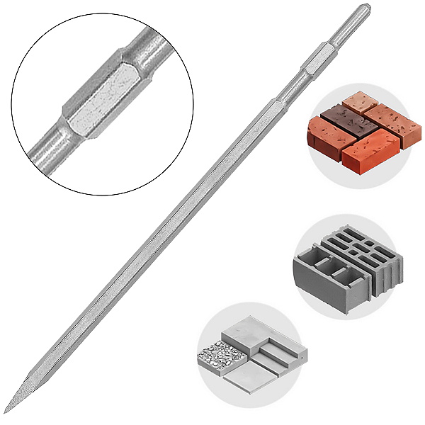 Ponteiro Reforçado Martelo Sextavado 17mm X 600mm Longo