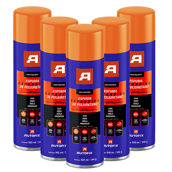 Espuma Expansiva Para Vedação 500ml 340g 5 Unidades Autofix