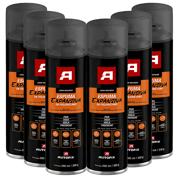 Espuma Expansiva Para Vedação 500ml 340g 6 Unidades Autofix